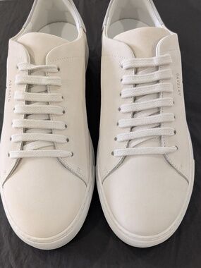 AXEL ARIGATO Clean 90 Bee Bird Hand Painted White Beige Pebbled Leather 11 EU 45